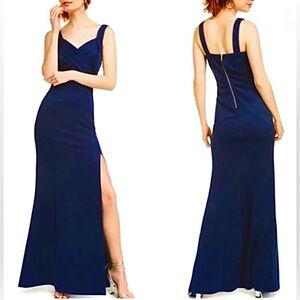 Size XL Navy Exposed Zip Back Prom Homecoming Bridesmaid Mom of Bride Dress NWT